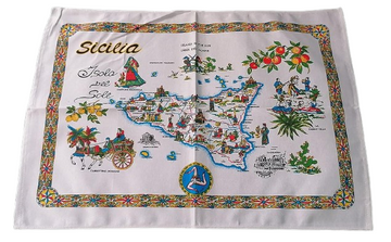SICILIA ISOLA DEL SOLE TEA TOWEL STROFINACCIO